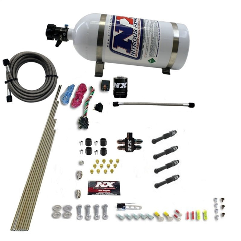 Nitrous Express Dry Direct Port Nitrous System. 4 Cylinder W/ 10 lb Bottle - 93046-10
