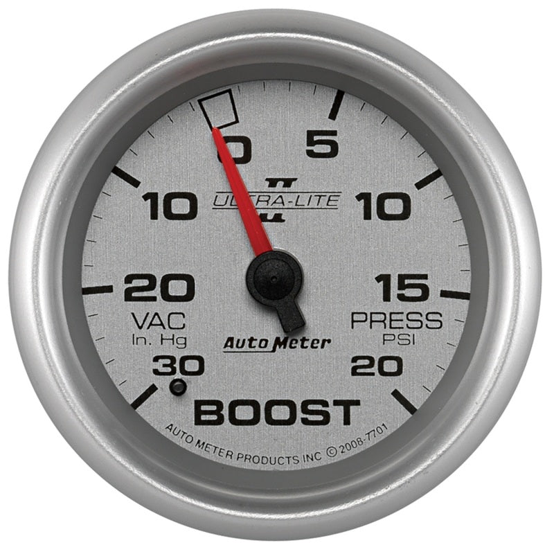 Autometer UL II 2-5/8in 30in HG/20 PSI Mechanical Boost/Vacuum Gauge 7701