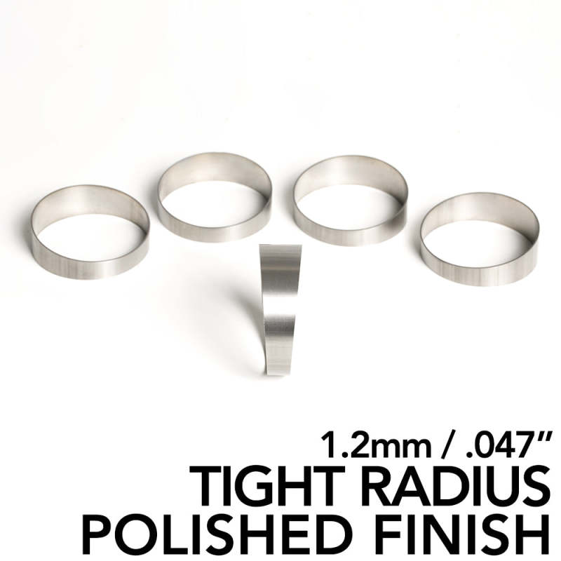 Ticon 2.5in 45° 1.26D CLR 1.2mm/.047in Wall Titanium Pie Cuts Polished (5pk)
