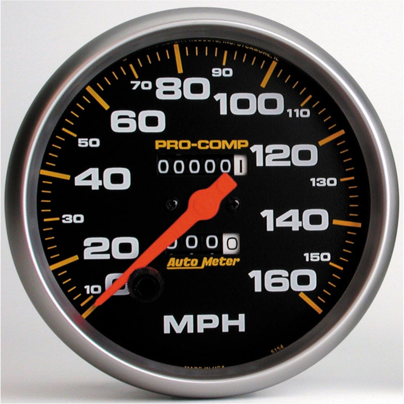 AutoMeter Gauge Speedometer 5in. 160MPH Mechanical Pro-Comp 5154