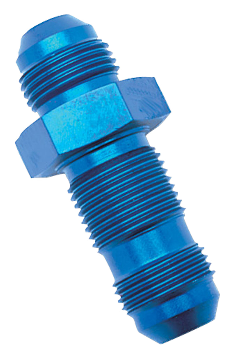 Russell -8 AN Straight Flare Bulkhead Fitting Blue - 661190