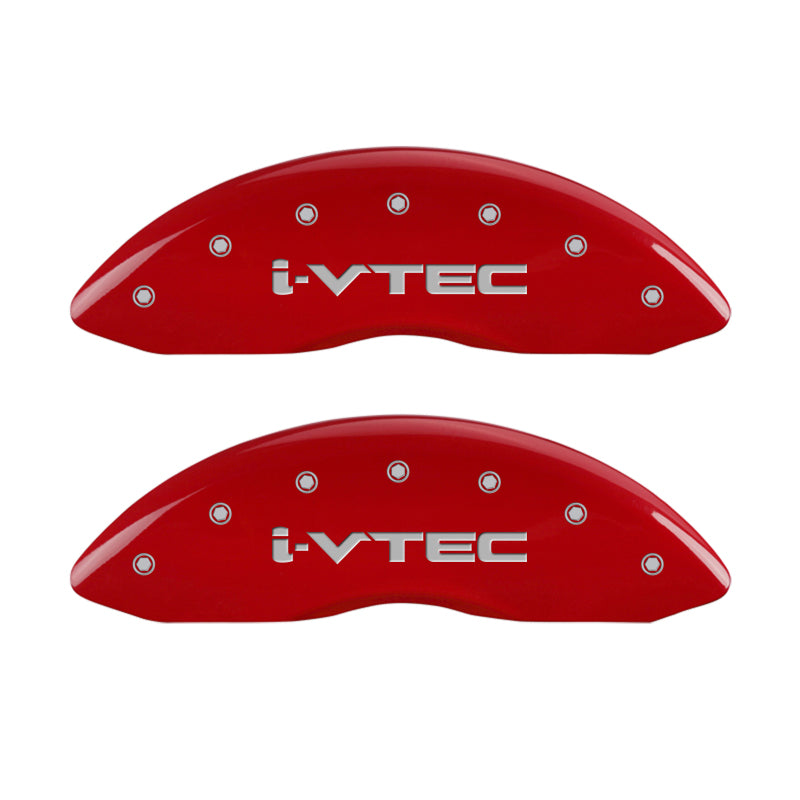 MGP 4 Caliper Covers Engraved Front & Rear i-Vtec Red finish silver ch MGP