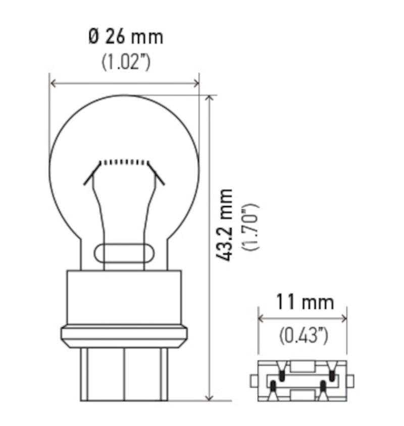 Hella Bulb 3157 12V 27/7W W2.5x16q S8 Hella