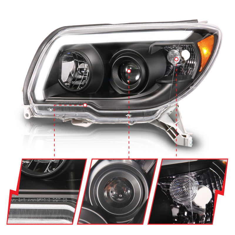 ANZO TOYOTA 4 RUNNER 06-09 PROJECTOR HEADLIGHTS PLANK STYLE BLACK - 111616