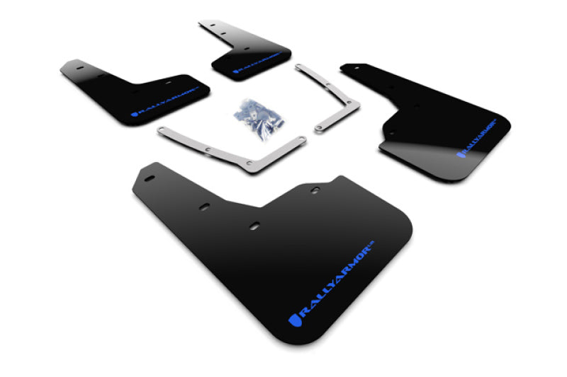 Rally Armor UR Mudflaps Urethane Honda Civic 2016+ - Black/Blue - eliteracefab.com