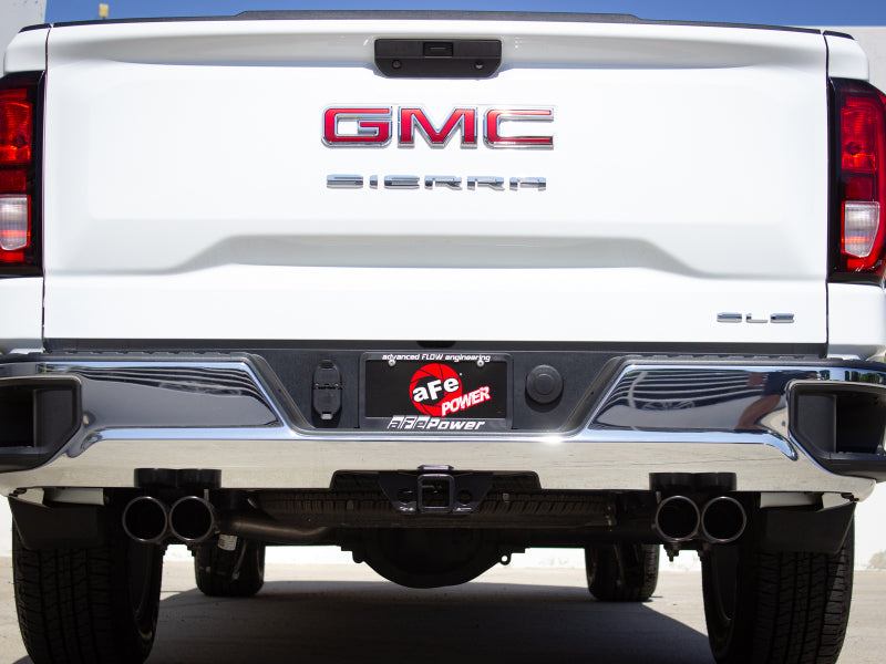 aFe Vulcan Series 3-2.5in 304SS Exhaust Cat-Back w/Blk Tips 2019 GM Silverado/Sierra 1500 L4-2.7L(t) aFe