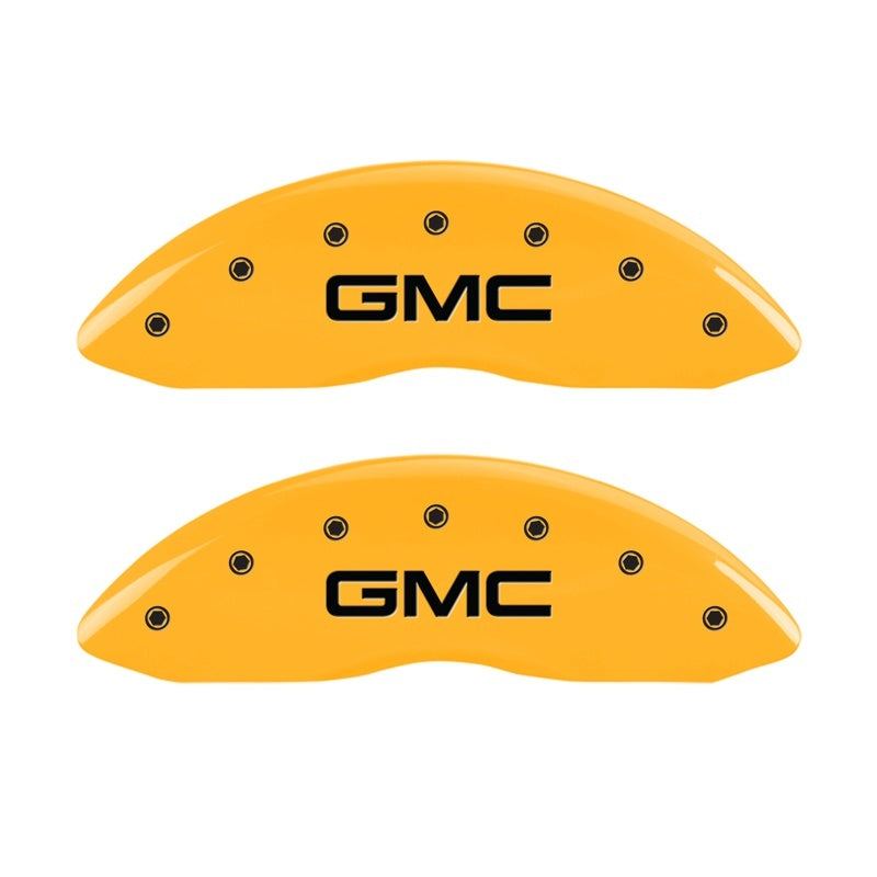 MGP 2 Caliper Covers Engraved Front GMC Yellow Finish Black Characters 2004 GMC Canyon MGP