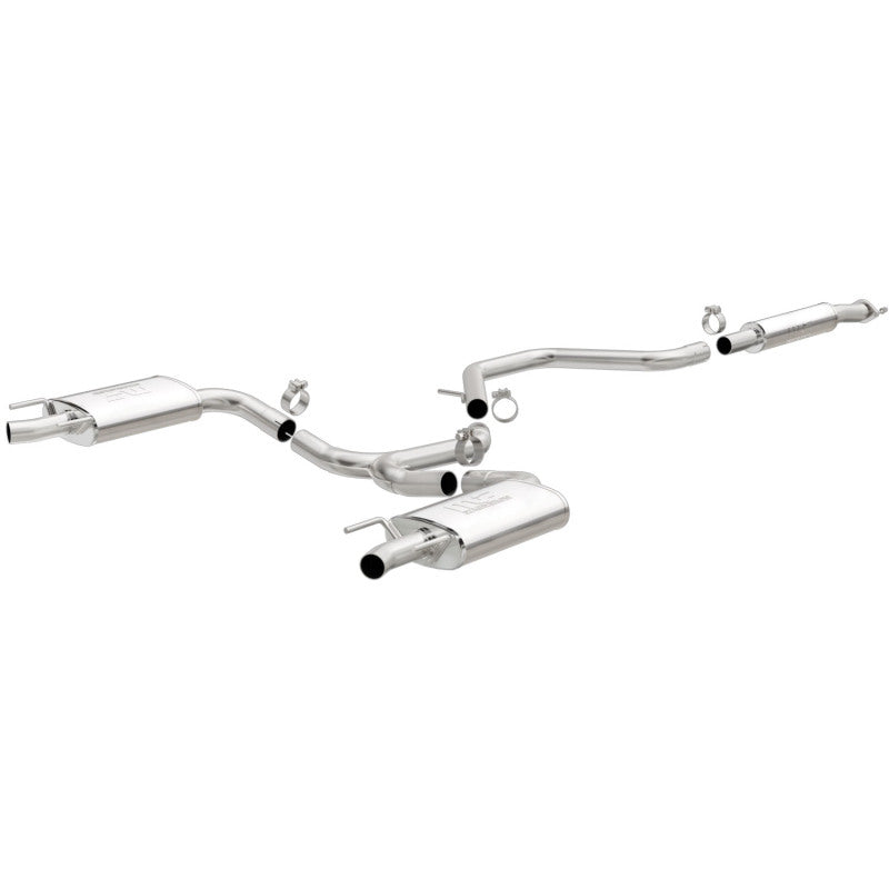MagnaFlow Cat-Back SS 2.25/2.5in Dual Split Rear Exit Polished 3in Tip 2015 Chev Impala 3.6L V6 - eliteracefab.com