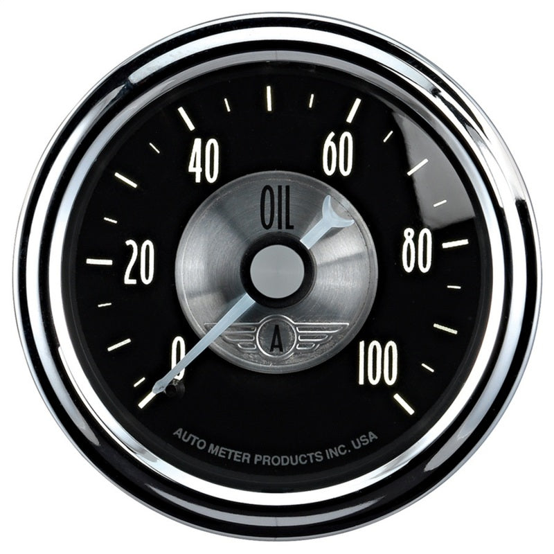 Autometer Prestige Series Black Diamond 2-1/16in 0-100 PSI Mechanical Oil Pressure Gauge 2022