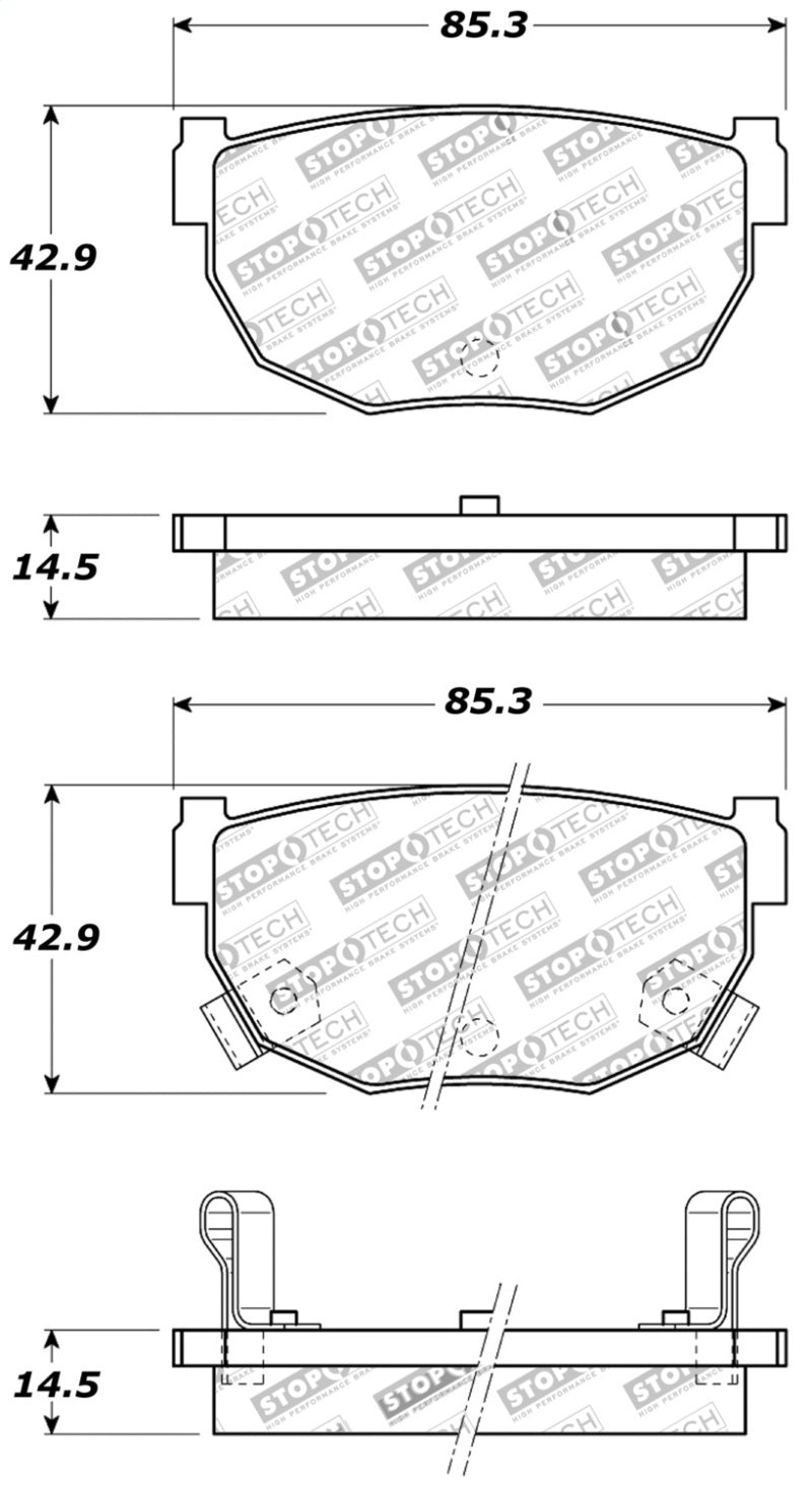 STOPTECH PERFORMANCE 89-98 240SX REAR BRAKE PADS, 309.02720 - eliteracefab.com