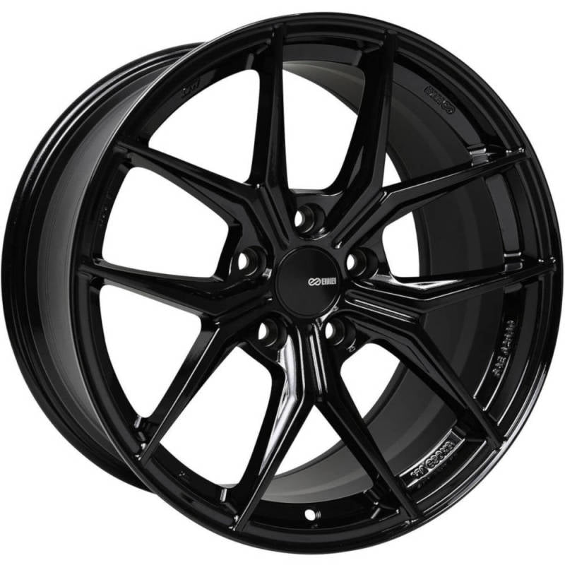 Enkei TSR-X 20x8.5 40mm Offset 5x120 BP 72.6mm Bore Gloss Black Wheel Enkei