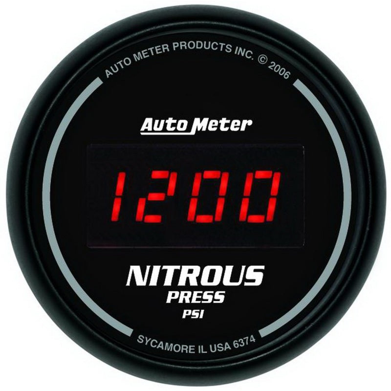 Autometer Z Series 52mm Digital 0-1600 PSI Nitrous Pressure Gauge 6374