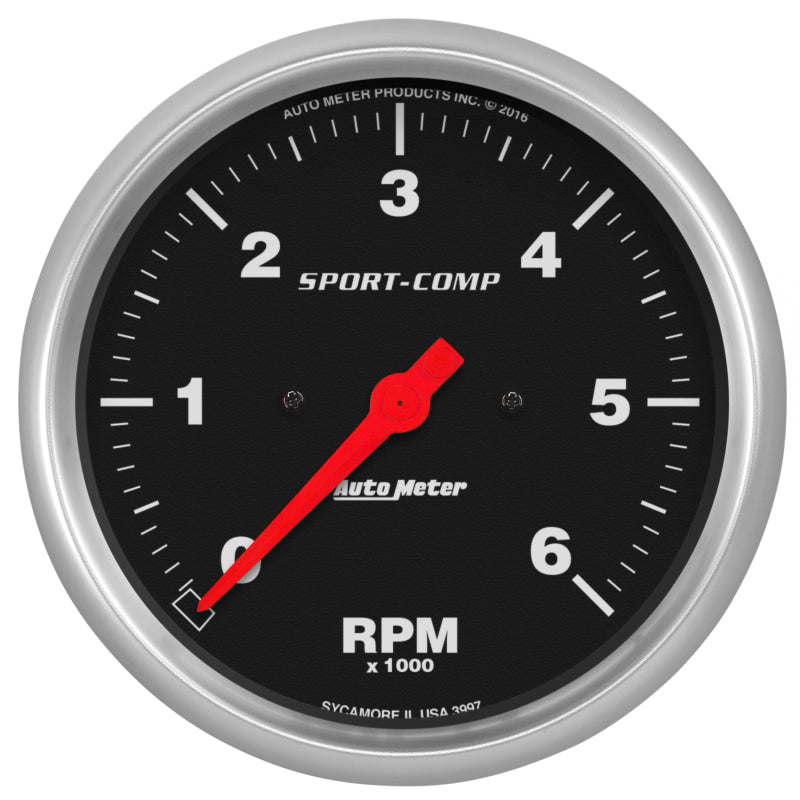 AutoMeter Sport-Comp 5in. 0-6K RPM In-Dash Tachometer Gauge 3997