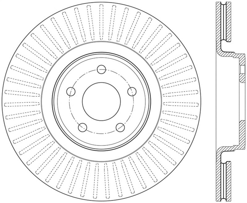 StopTech 14+ Ford Focus ST w/ 335mm Brakes Front Right Slotted & Drilled Rotor - eliteracefab.com