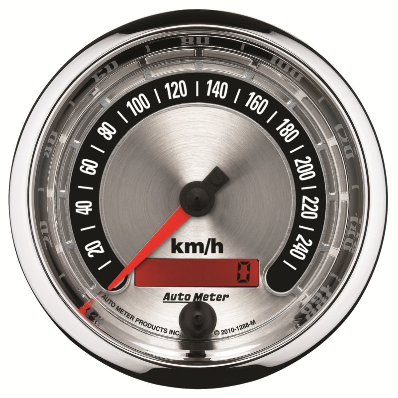 Autometer American Muscle 85.7mm Electric Programmable Metric 260kph Speedometer 1288-M