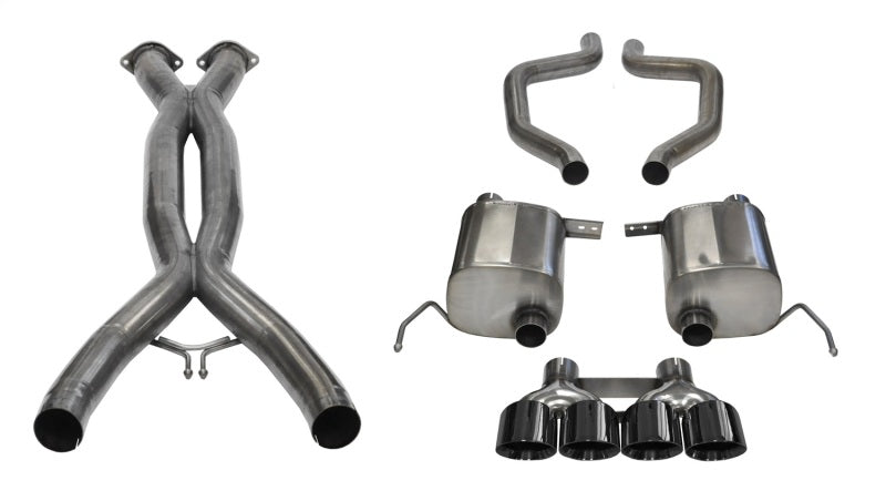 Corsa 15-19 Chevy Corvette Z06 3in Cat Back Exhaust, Black Pro-Series Quad 4.5in Tip (Xtreme) CORSA Performance