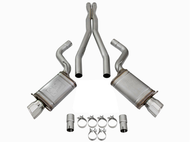 aFe Mach Force-Xp 3in CB Stainless Steel Dual Exhaust System w/Polished Tips 09-15 Cadillac CTS-V aFe