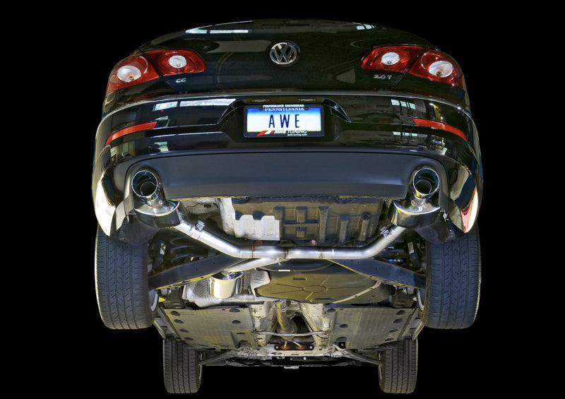 AWE Tuning VW CC Touring Edition Exhaust Dual Outlet - Diamond Black Tips AWE Tuning