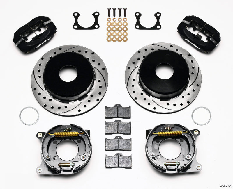 Wilwood Forged Dynalite P/S Park Brake Kit Drilled Big Ford 2.36in Offset Currie Blank Wilwood