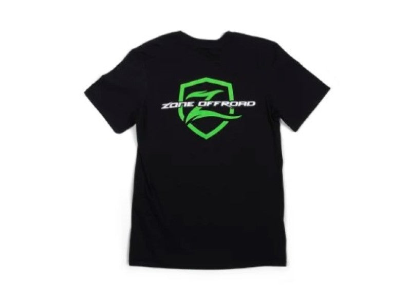 Zone Offroad Black Premium Cotton T-Shirt - Green Logo - XL - ZONU9160XL