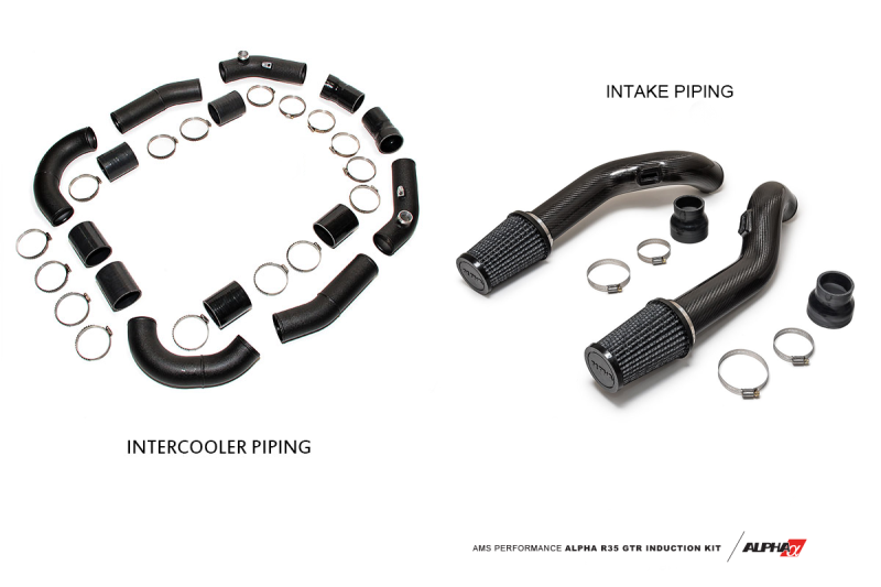 AMS Performance GT-R R35 Induction Kit w/Stock Turbos / Alpha I/C/Carbon Manifold/TB/TiAL Flanges - ALP.07.09.0003-6