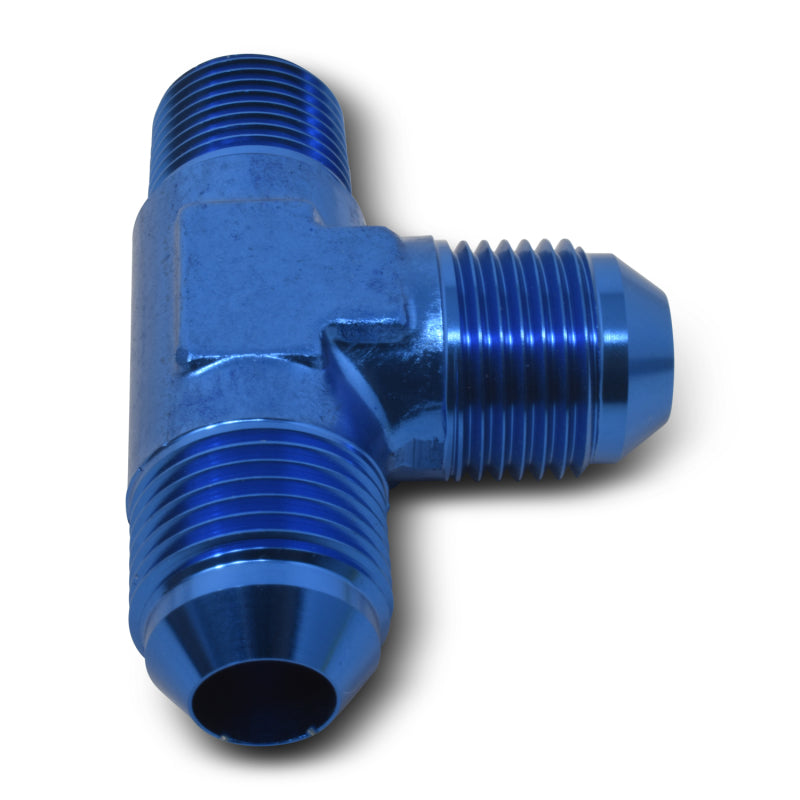 Russell -6 AN Flare to 1/4 in NPT Tee on run Adapter Blue - 661120