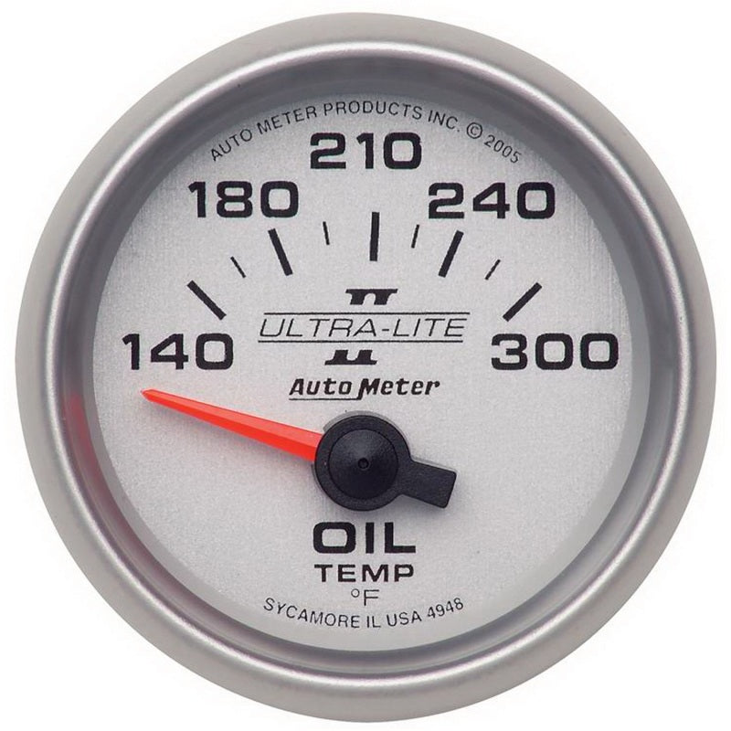 Autometer Ultra-Lite II 52mm 140-300 Deg F Electric Oil Temp Gauge 4948