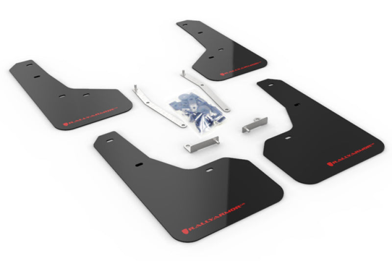 Rally Armor for 2019 Subaru Forester UR Black Mud Flap W/ Red Logo - eliteracefab.com