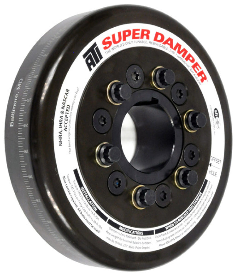 ATI Damper - 7.074in - Steel - John Deere 466/619 Tractor - Chevy Front - 3 Ring - Diesel ATI917363