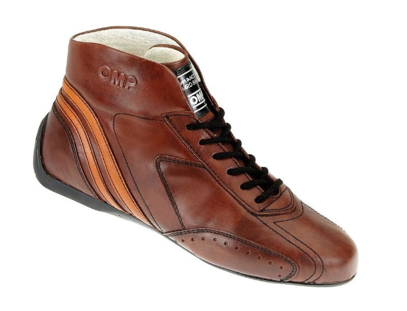 OMP Carrera Low Racing Boots - Brown - EU 40 / US 7.5 - FIA 8856-2018 - IC0-0784-B01-015-40