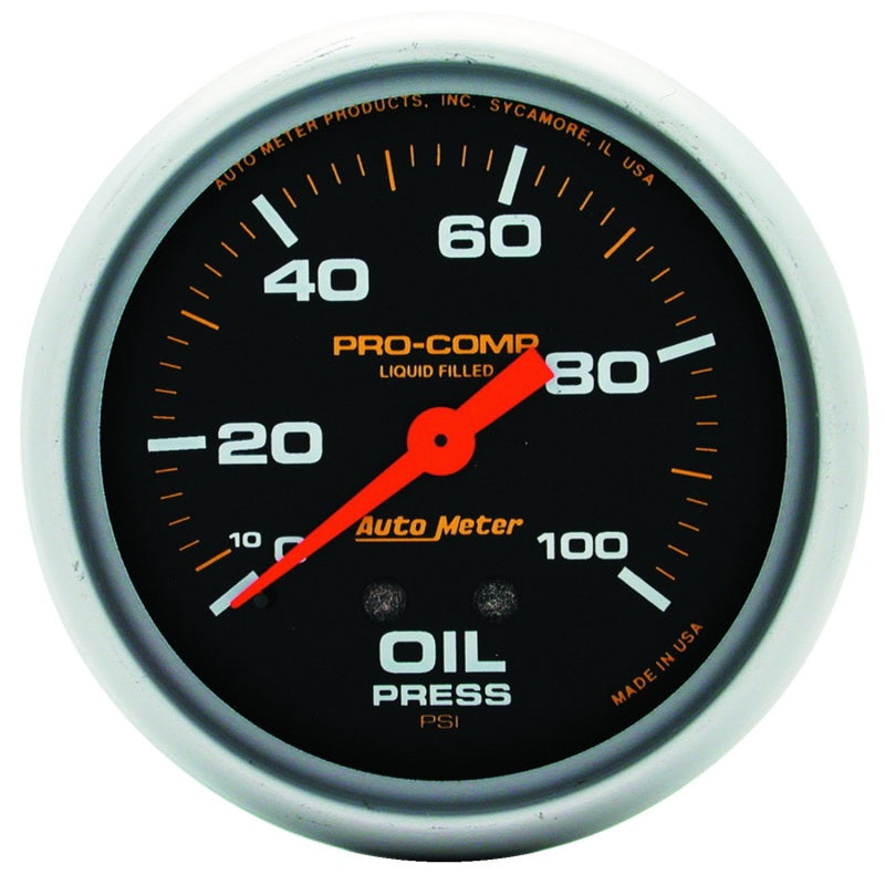 Autometer Liquid Filled Mechanical 66.7mm 0-100 PSI Oil Pressure Gauge 5421