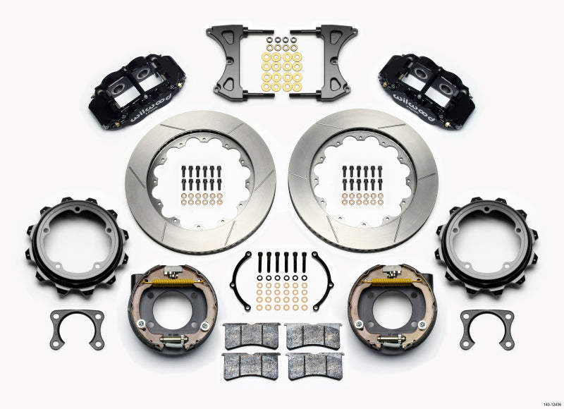 Wilwood Narrow Superlite 4R Rear P-Brk Kit 14.00in Strange Eng Floater 3.49in Offset Wilwood