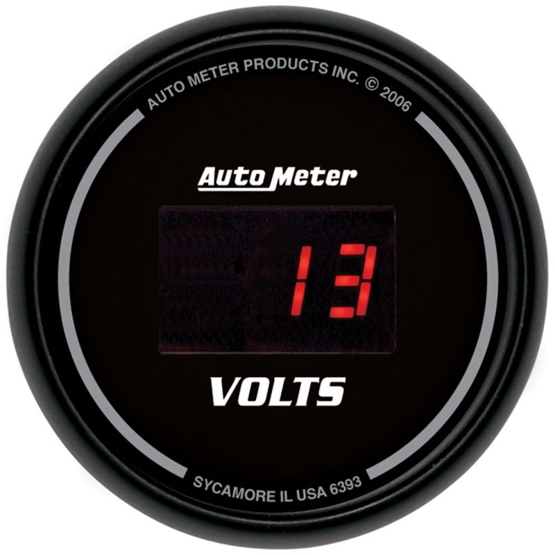 Autometer Black 52.4mm 8-18 Volts Digital Voltmeter Gauge 6393