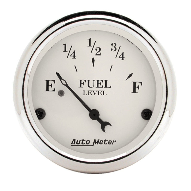 AutoMeter Gauge Fuel Level 2-1/16in. 240 Ohm(e) to 33 Ohm(f) Elec Old Tyme White 1606