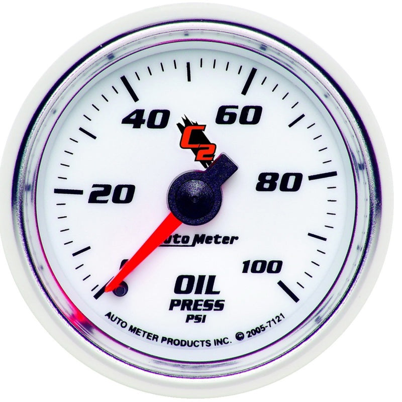 Autometer C2 52mm Mechanical 0-100 PSI Oil Pressure Gauge 7121