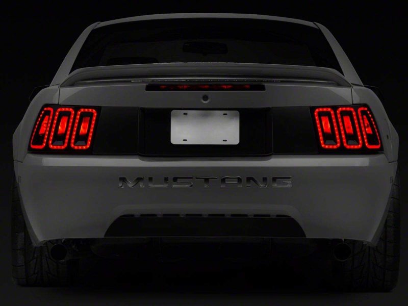 Raxiom 99-04 Ford Mustang Excluding 99-01 Cobra Icon LED Tail Lights- Black Housing (Smoked Lens) Raxiom