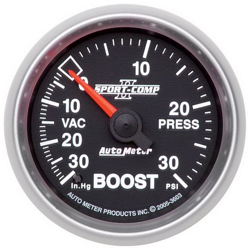 AutoMeter GAUGE; VAC/BOOST; 2 1/16in.; 30INHG-30PSI; MECHANICAL; SPORT-COMP II - eliteracefab.com