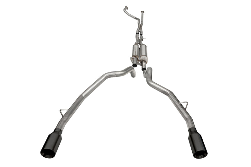 Corsa 21-22 Dodge Ram TRX Crew Cab Xtreme Catback Exhaust Dual Rear Black Tip - eliteracefab.com