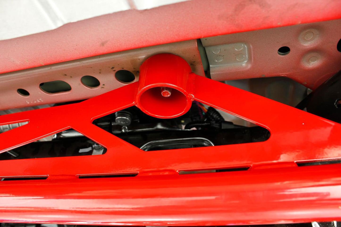 BMR CHASSIS BRACE REAR OF REAR CRADLE RED (2016+ CAMARO) - eliteracefab.com