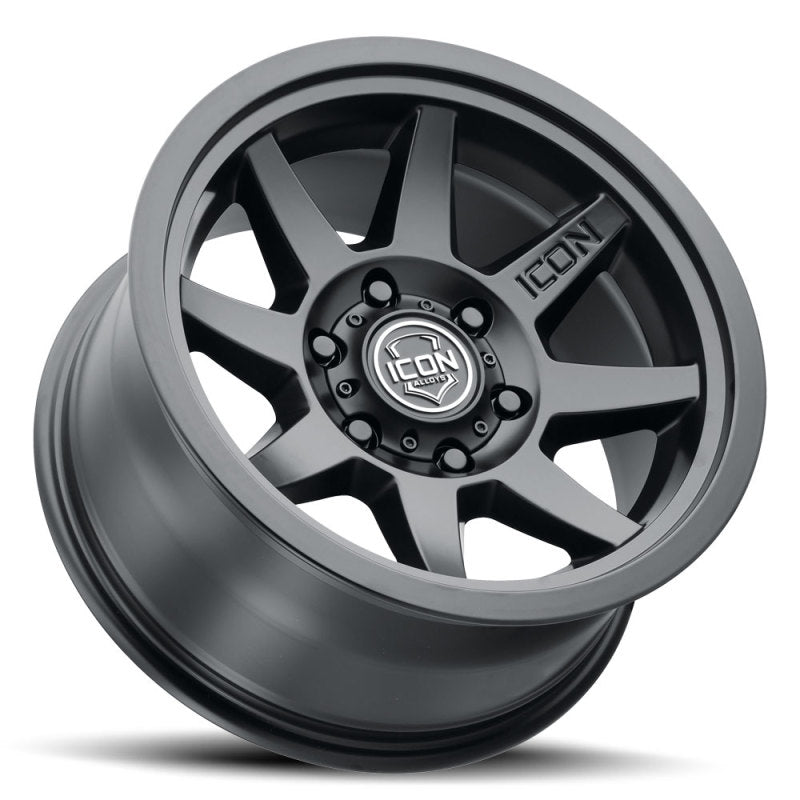 ICON Rebound 17x8.5 6x5.5 0mm Offset 4.75in BS 106.1mm Bore Satin Black Wheel ICON