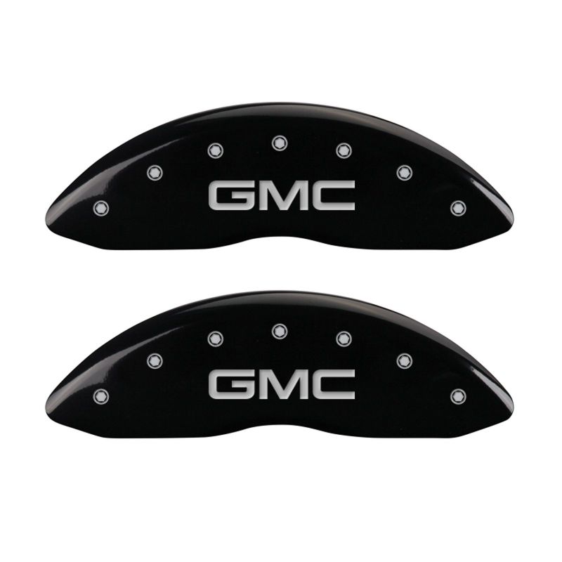MGP 4 Caliper Covers Engraved Front & Rear GMC Black Finish Silver Char 2009 GMC Savana 2500 MGP