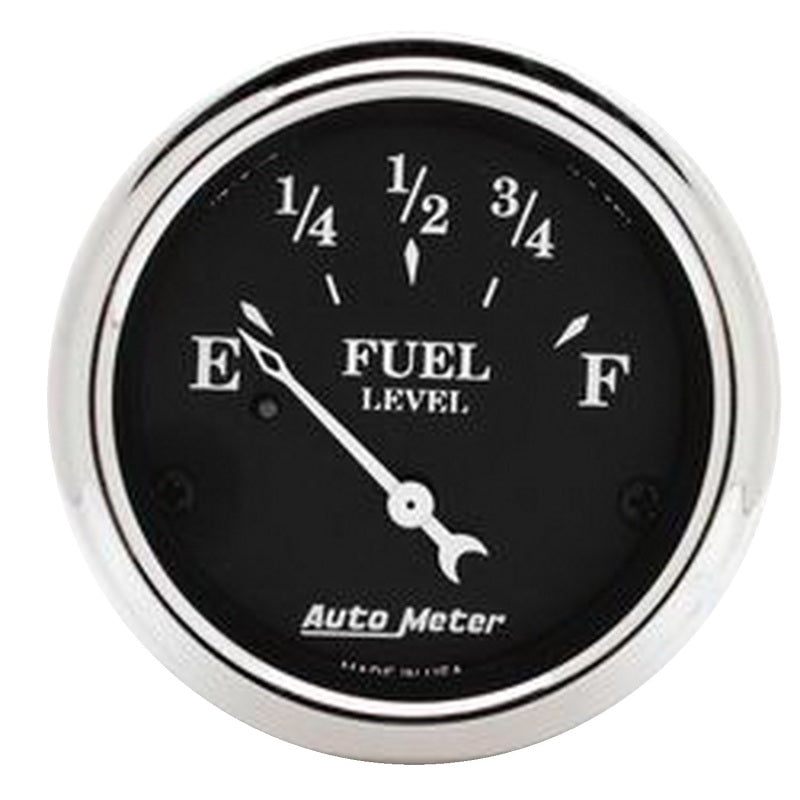 Autometer 2 1/16in 240 Ohm to 33 Ohm Old Tyme Black Electric Fuel Level Gauge 1717