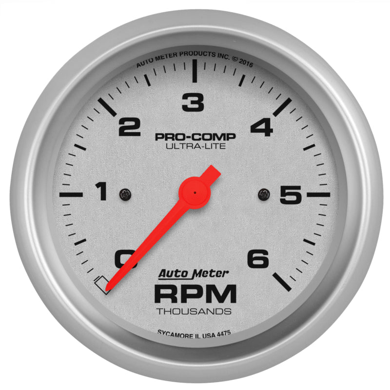 AutoMeter Ultra-Lite 3-3/8in. 0-6K RPM In-Dash Tachometer Gauge 4475