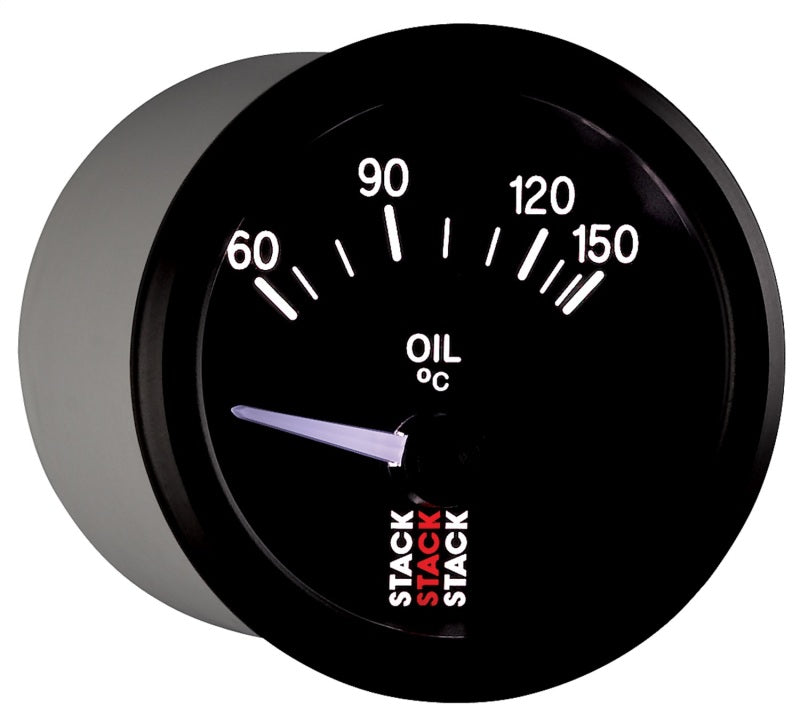 Autometer Stack 52mm 60-150 Deg C M10 Male Electric Oil Temp Gauge - Black ST3209