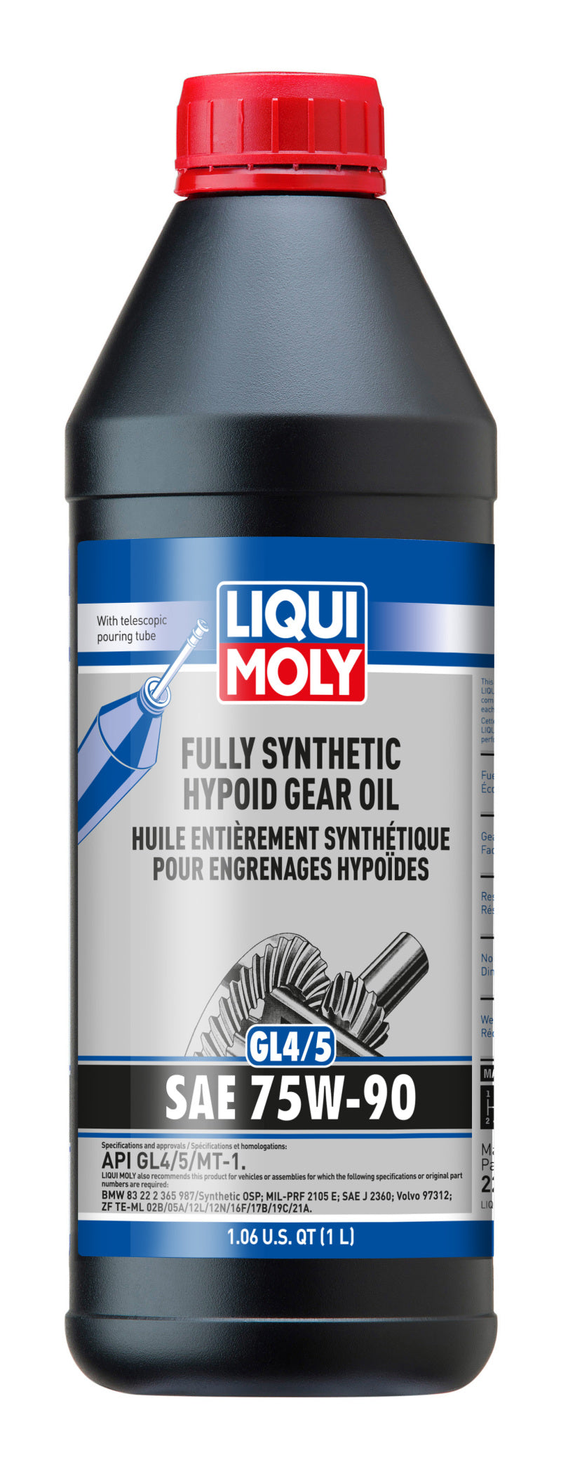 LIQUI MOLY 1L Fully Synthetic Hypoid Gear Oil (GL4/5) 75W90 LIQUI MOLY