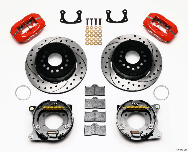 Wilwood Forged Dynalite P/S P-B Kit Drilled Red New Big Ford 2.36in Offset Wilwood