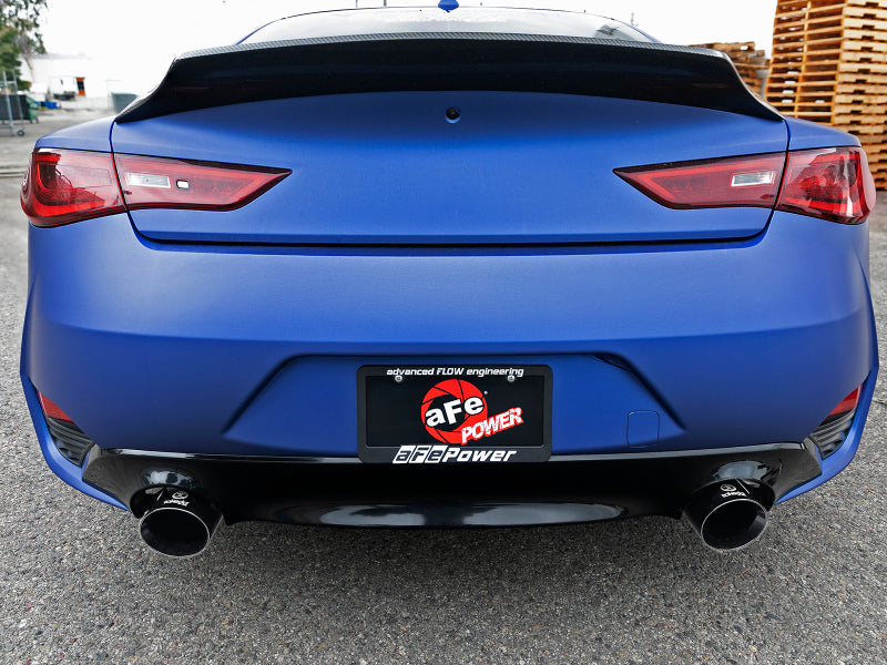 aFe POWER Takeda 2.5in 304 SS CB Exhaust w/ Black Tips 17-19 Infiniti Q60 V6-3.0L (tt) aFe