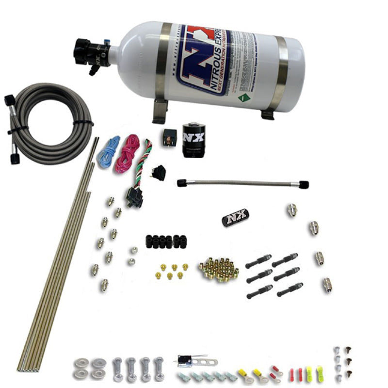 Nitrous Express 6-Cyl Dry Direct Port Nitrous System, 10 lb Bottle - 93066-10