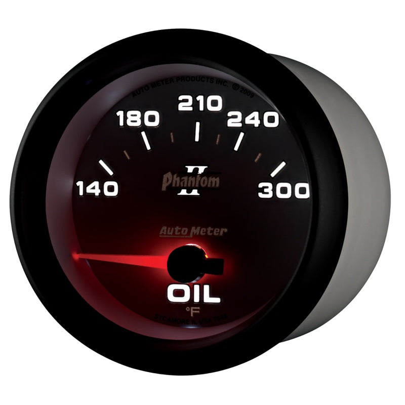 Autometer Phantom II 2 5/8in 140-300 Degree F Short Sweep Electronic Oil Temperature Gauge 7848