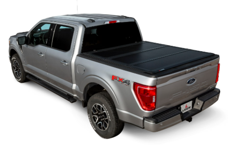 LEER HF350M Hard Tri-Fold Tonneau Cover 2016-24 Titan 5.5-ft Short Bed - 631115
